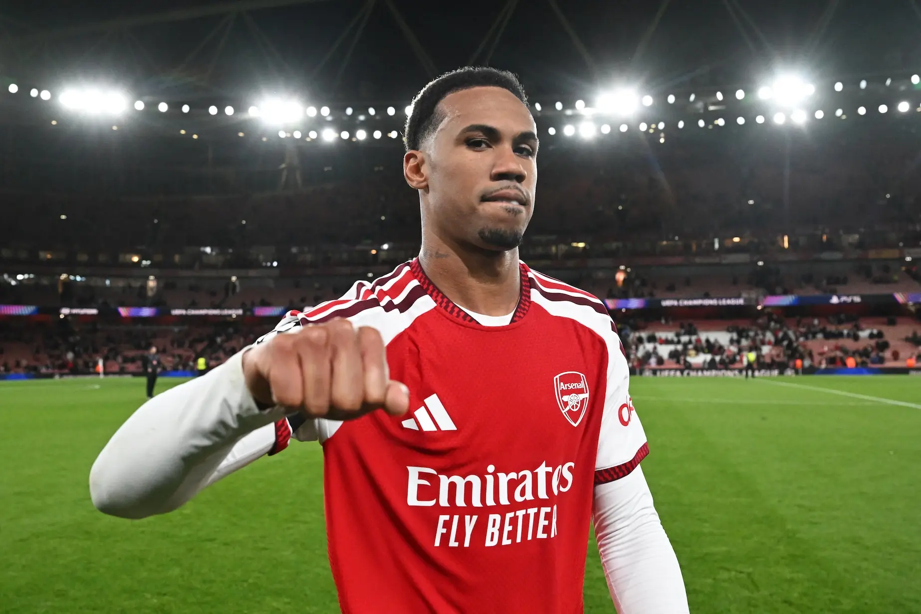 Gabriel of Arsenal celebrates after the UEFA Champions League 2026/27.