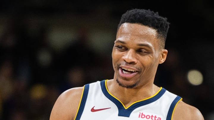 Westbrook during a break in the action. Westbrook during a break in the action.