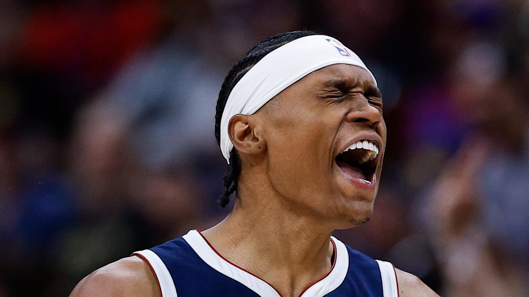 Mar 25, 2026; Denver, Colorado, USA; Denver Nuggets guard Peyton Watson (8) reacts after a play in the fourth quarter against the Dallas Mavericks at Ball Arena. Mandatory Credit: Isaiah J. Downing-Imagn Images