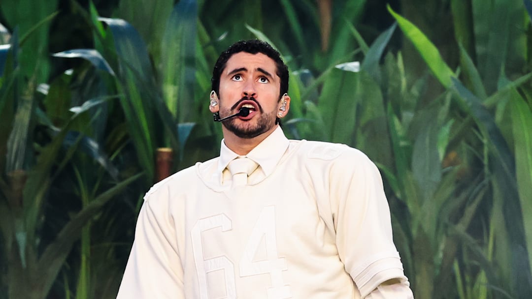 Bad Bunny performs at the Super Bowl LX halftime show Bad Bunny performs at the Super Bowl LX halftime show