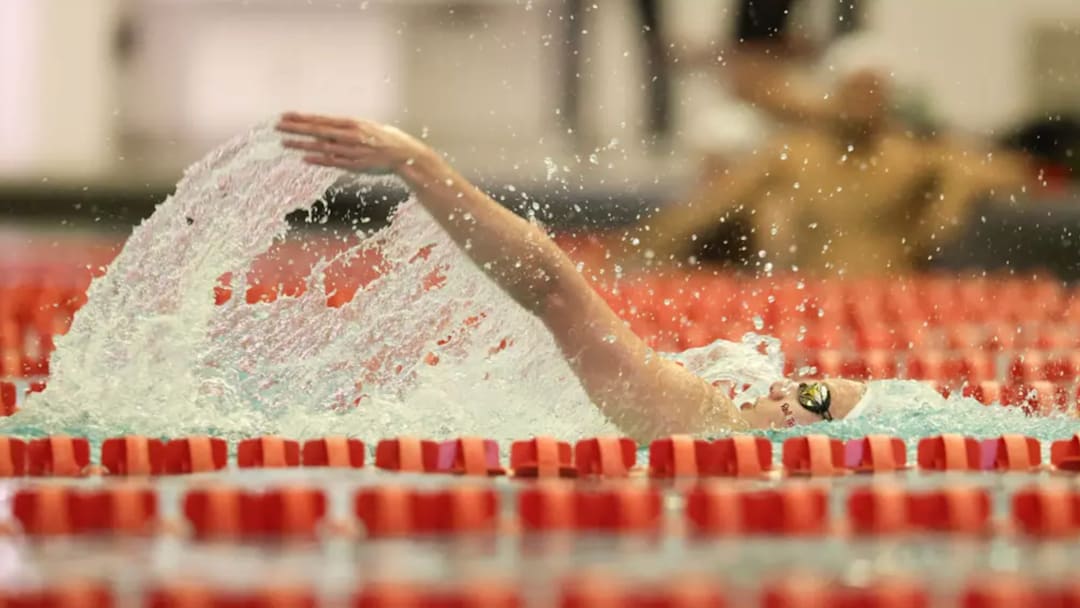 Alabama Swimmer Emily Jones (Backstroke) swimming against Georgia Tech at Alabama Aquatic Center and Don Gambril Olympic Pool in Tuscaloosa, AL on Saturday, Jan 10, 2026.