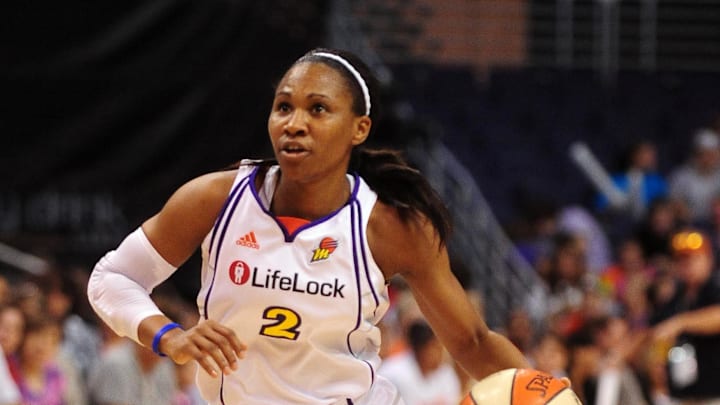 Sep 5, 2010; Phoenix, AZ, USA; Phoenix Mercury guard Temeka Johnson (2) handles the ball during the first half in game two of the Western Conference Finals in the 2010 WNBA Playoffs at US Airways Center.  Mandatory Credit: Jennifer Stewart-Imagn Images