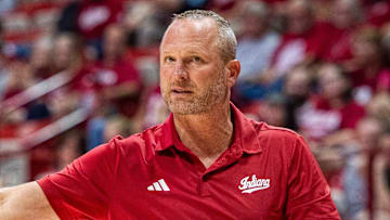 Indiana coach Darian DeVries during the Cream and Crimson scrimmage at Simon Skjodt Assembly Hall on Friday, Oct. 3, 2025.