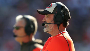 Cleveland Browns coach Kevin Stefanski watches from the sideline during the first half of an NFL football game against the Dallas Cowboys at Huntington Bank Field, Sunday, Sept. 8, 2024, in Cleveland, Ohio.
