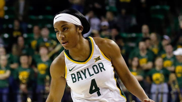 Jan 28, 2020; Waco, Texas, USA; Baylor Lady Bears guard Te'a Cooper (4) dribbles up court against the Iowa State Cyclones during the second half at Ferrell Center. Mandatory Credit: Raymond Carlin III-Imagn Images Jan 28, 2020; Waco, Texas, USA; Baylor Lady Bears guard Te'a Cooper (4) dribbles up court against the Iowa State Cyclones during the second half at Ferrell Center. Mandatory Credit: Raymond Carlin III-Imagn Images