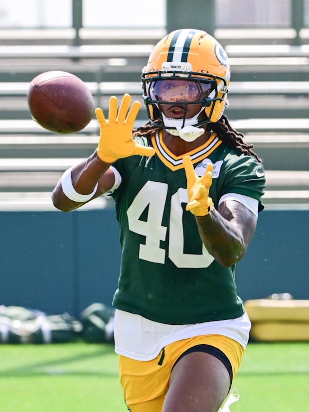 Green Bay Packers safety Omar Brown (40) participates in the team's minicamp at Ray Nitschke Field.