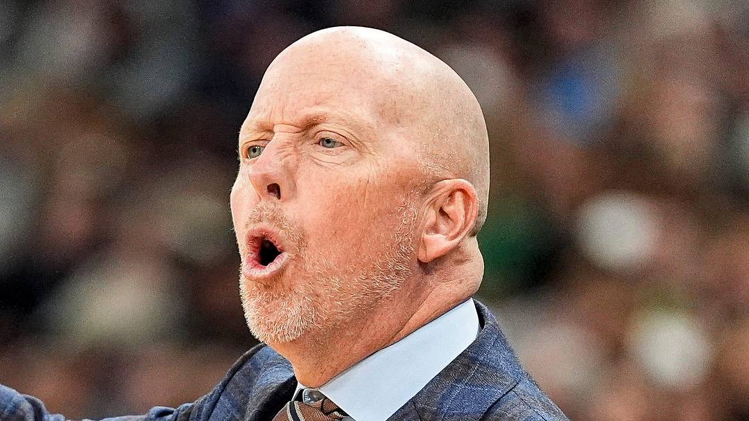 UCLA head coach Mick Cronin reacts to a play against Michigan State during the first half of Big Ten tournament quarterfinal at United Center in Chicago on Friday, March 13, 2026.