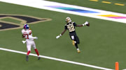 New Orleans Saints receiver Rashid Shaheed scored the fastest touchdown of the 2025 NFL season during Week 5 against the New York Giants.