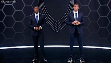 Michael Strahan, Pro Football Hall of Famer and co-host of Good Morning America, along with 4x Super Bowl champion Rob Gronkowski, host the first USA TODAY High School Sports Awards show, which featured more than 1,000 student athletes from across the country. 