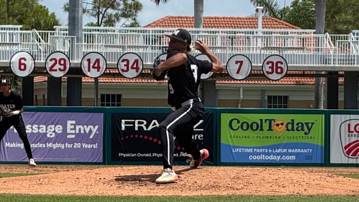 Mater Academy Charter's Alfrin Rosario impressed in the heat in the Lions' Class 5A state championship game against Wesley Chapel.