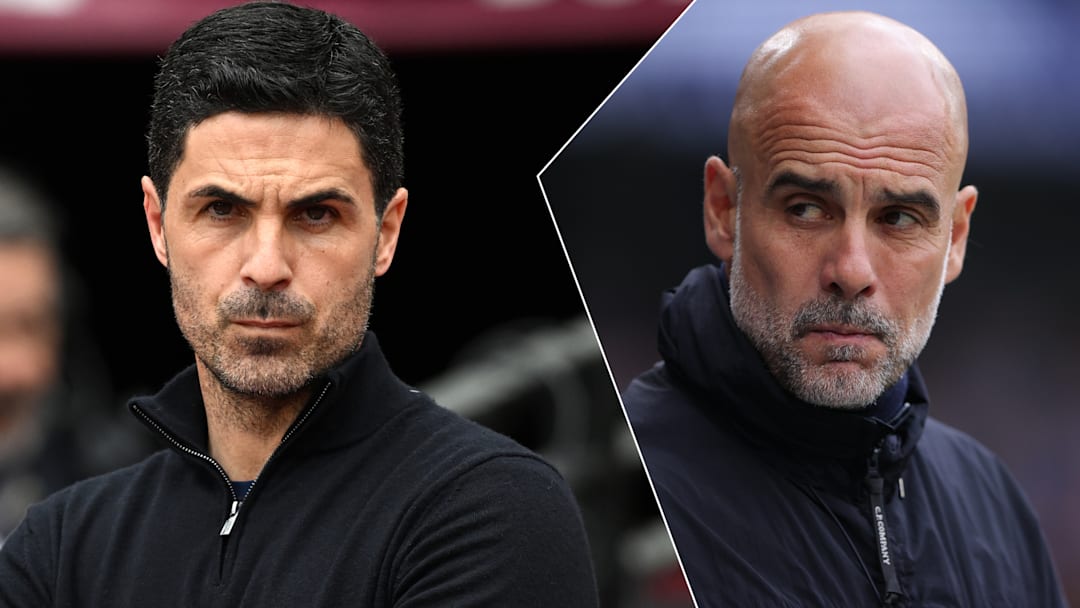 Mikel Arteta (left) and Pep Guardiola are still duking it out.