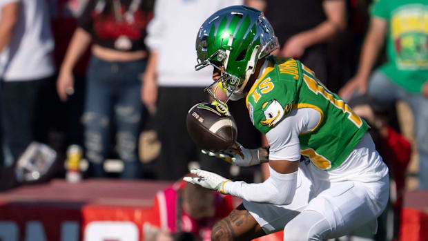 Tez Johnson makes a catch