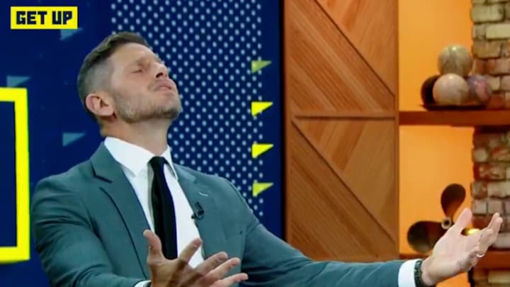 Dan Orlovsky was going through it while discussing the Chicago Bears. Dan Orlovsky was going through it while discussing the Chicago Bears.