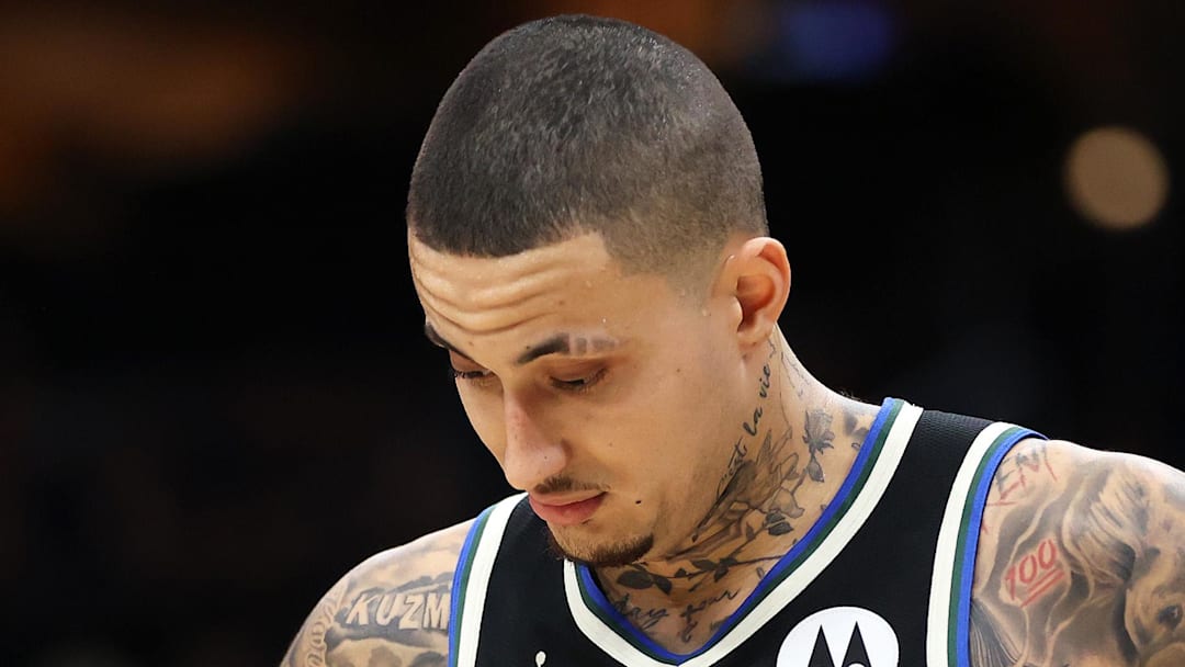 Milwaukee Bucks forward Kyle Kuzma (18) looks on during the second half against the Washington Wizards at Capital One Arena on January 29, 2026.