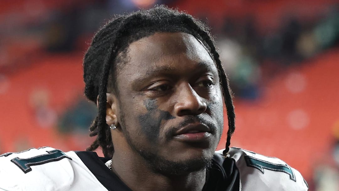 Dec 20, 2025; Landover, Maryland, USA; Philadelphia Eagles wide receiver A.J. Brown (11) leaves the field after the game against the Washington Commanders at Northwest Stadium. Mandatory Credit: Geoff Burke-Imagn Images Dec 20, 2025; Landover, Maryland, USA; Philadelphia Eagles wide receiver A.J. Brown (11) leaves the field after the game against the Washington Commanders at Northwest Stadium. Mandatory Credit: Geoff Burke-Imagn Images