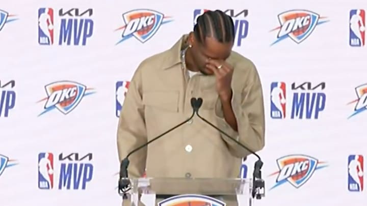 SGA was emotional speaking about his wife, Hailey Summers. SGA was emotional speaking about his wife, Hailey Summers.