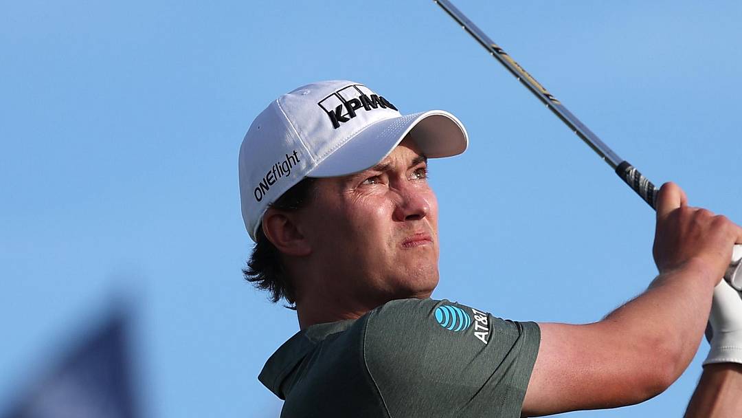 Maverick McNealy, looking for a first major title, is tied for the lead midway through the PGA Championship.