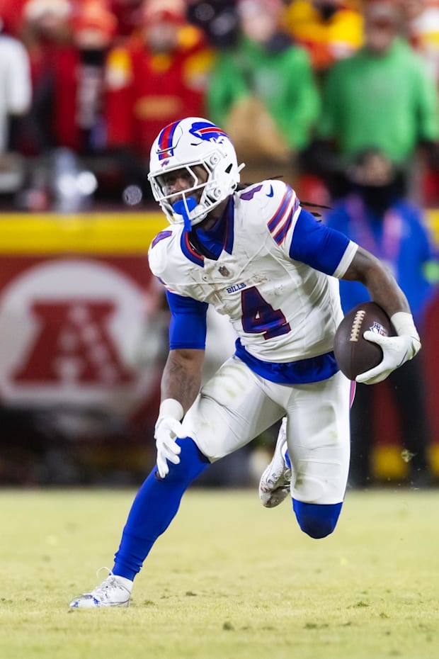 Buffalo Bills running back James Cook against the Kansas City Chiefs during the AFC Championship game
