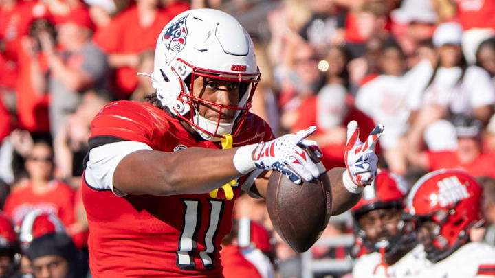 Louisville Cardinals tight end Jamari Johnson (11) celebrates his play during their game against the Jacksonville State Gamecocks on Saturday, Sept. 7, 2024 at L&N Federal Credit Union Stadium in Louisville, Ky.