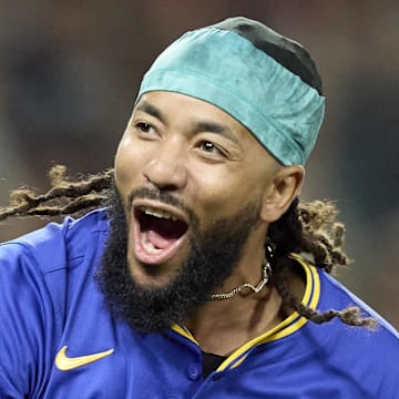 Seattle Mariners shortstop J.P. Crawford celebrates after a walk-off home run against the Texas Rangers on Aug. 1 at T-Mobile Park.