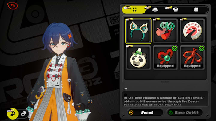 Zenless Zone Zero outfit customization menu screenshot.