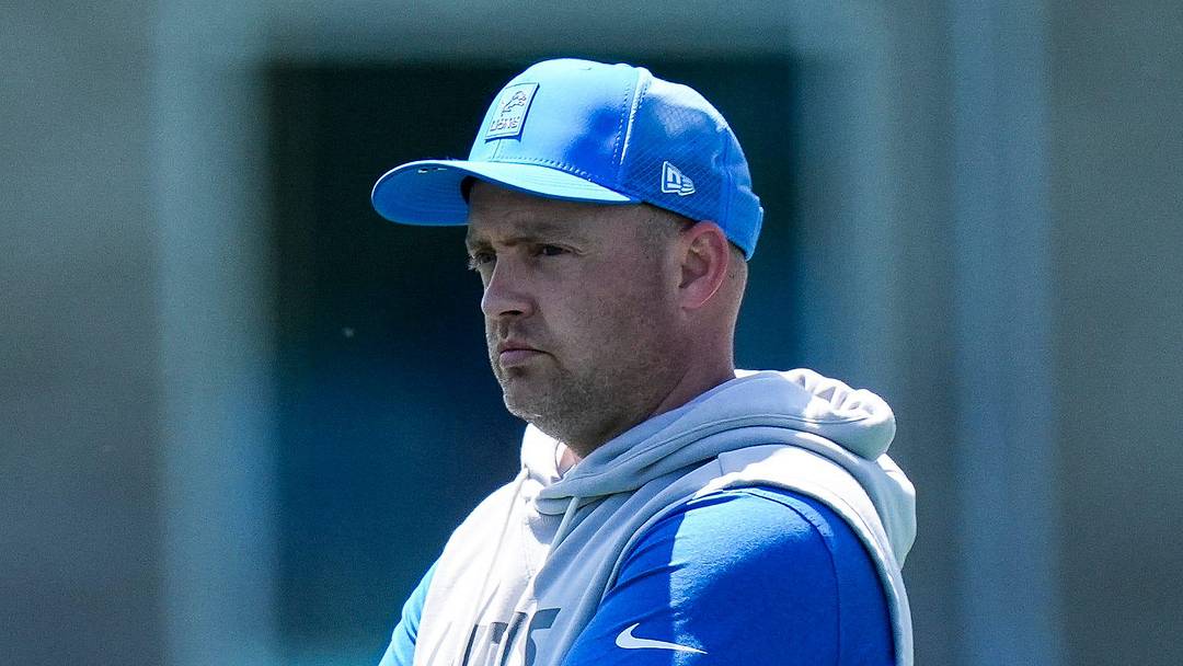 Detroit Lions offensive coordinator Drew Petzing, right, watches practice next to pass game specialist David Shaw during OTAs at Meijer Performance Center in Allen Park on Friday, May 29, 2026. Detroit Lions offensive coordinator Drew Petzing, right, watches practice next to pass game specialist David Shaw during OTAs at Meijer Performance Center in Allen Park on Friday, May 29, 2026.