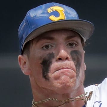 Kenosha St. Joseph's Dominic Santarelli (25) pitches during the WIAA Division 3 championship game on Thursday, June 19, 2025. Wm. Glasheen USA TODAY NETWORK-Wisconsin