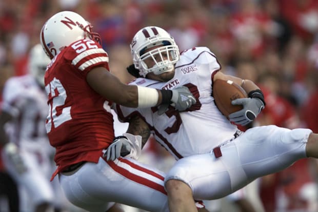 Phillip Dillard makes a tackle early in the 2008 season.