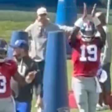 Jameis Winston had some fun at New York Giants training camp on Saturday. 