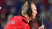 Nov 17, 2024; Orchard Park, New York, USA; Kansas City Chiefs defensive coordinator Steve Spagnuolo on the sidelines in the fourth quarter against the Buffalo Bills at Highmark Stadium. Mandatory Credit: Mark Konezny-Imagn Images