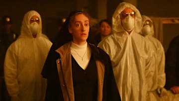 FX's Grotesquerie -- Episode 2 (airs Wednesday, September 25 at 11 p.m. ET/PT) Pictured: (center) Micaela Diamond as Sister Megan. CR: Prashant Gupta/FX
