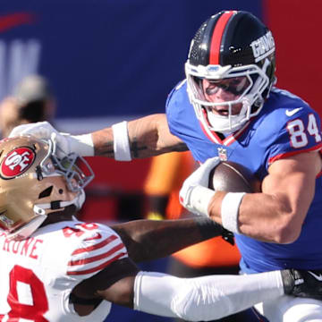 Giants TE Theo Johnson faces the Chicago Bears in Week 10.