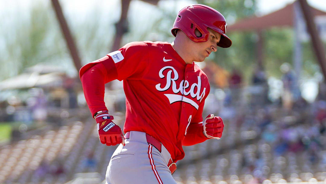 Cincinnati Reds right fielder JJ Bleday (22) runs the field