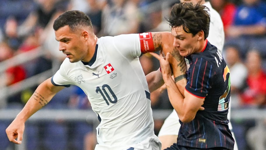 Granit Xhaka (left) and Switzerland made the USMNT look noncompetitive in the first half. | Getty Images/Carly Mackler/USSF