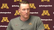 Gophers offensive coordinator Greg Harbaugh Jr. 