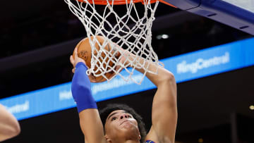 Jan 14, 2022; Detroit, Michigan, USA;  Detroit Pistons guard Killian Hayes (7) dunks in the second half against the Toronto Raptors at Little Caesars Arena. Mandatory Credit: Rick Osentoski-USA TODAY Sports