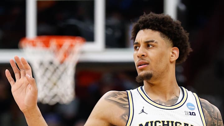 Mar 29, 2026; Chicago, IL, USA; Michigan Wolverines forward Yaxel Lendeborg (23) : Kamil Krzaczynski-Imagn Images