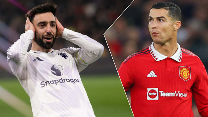 Bruno Fernandes (left) and Cristiano Ronaldo both excelled for Man Utd in the Premier League.