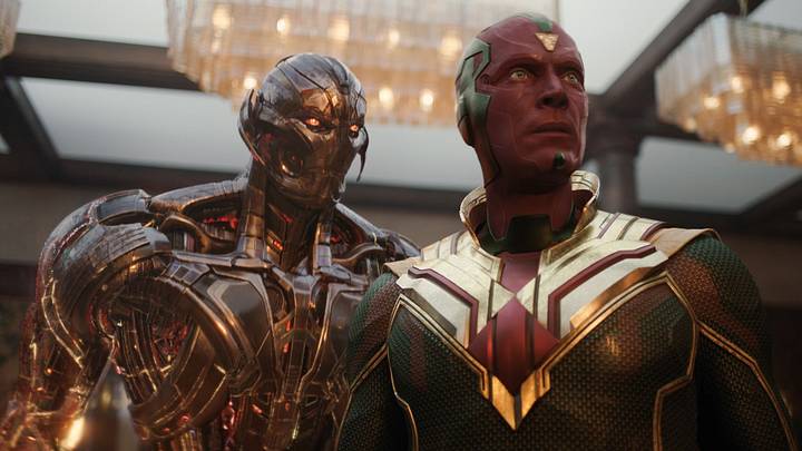 (L TO R) James Spader as Ultron and Paul Bettany as Vision in VisionQuest exclusively on Disney+.