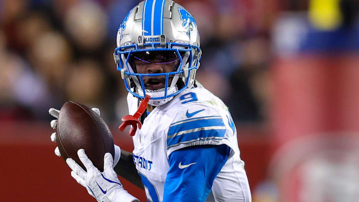 Detroit Lions wide receiver Jameson Williams (9).