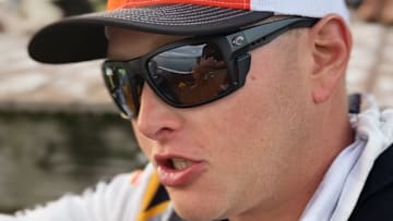 Major League Fishing REDCREST 2025 Knockout Round qualifier Jacob Wall uses C-MAP REVEAL charts and Lowrance Active Target forward-facing sonar in tandem to find and catch big bass.