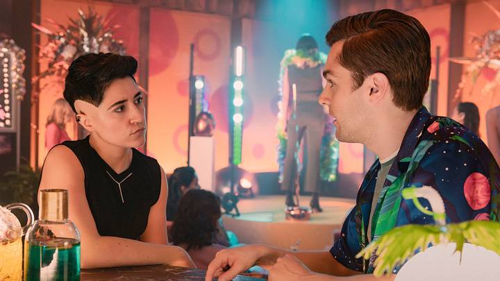 (L-R): Melissa Navia as Erica Ortegas and Martin Quinn as Scotty in season 4, episode 3, of Star Trek: Strange New Worlds streaming on Paramount+, 2026. Photo Credit: Jan Thijs/Paramount+