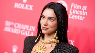 Dua Lipa at the 50th Chaplin Gala at Lincoln Center in New York, New York in April 2025.