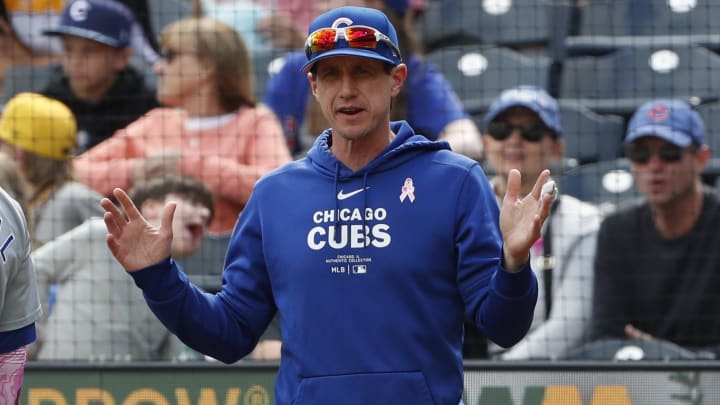 May 12, 2024; Pittsburgh, Pennsylvania, USA;  Chicago Cubs manager Craig Counsell (30) reacts against the Pittsburgh Pirates during the seventh inning at PNC Park.