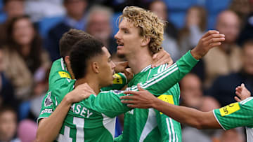 Nick Woltemade (centre) has made a fine start to life on Tyneside.