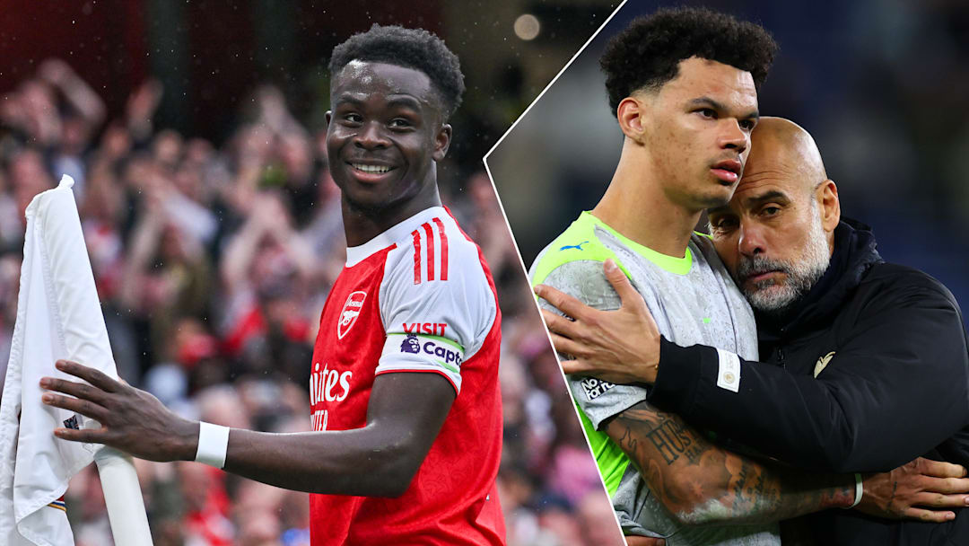 Bukayo Saka (left) benefitted from a Manchester City stumble.