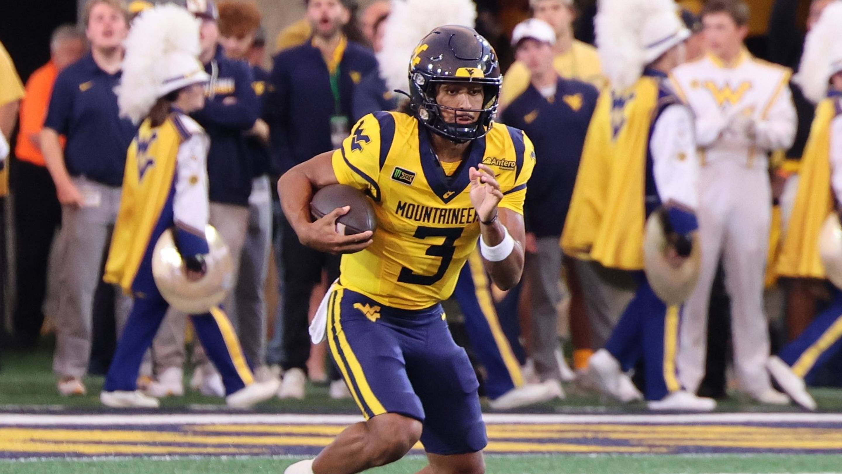 West Virginia University quarterback Mike Hawkins Jr. | Christopher Hall - West Virginia on SI