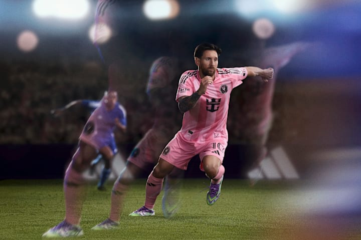 Lionel Messi in the new F50 Radiant Blaze boots.