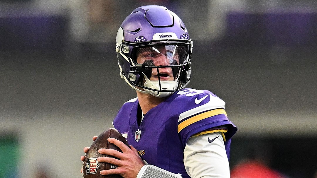 Minnesota Vikings quarterback J.J. McCarthy (9) has played well on the field recently and could be a major asset to be gained via the waiver wire for fantasy football managers heading into NFL Week 16.