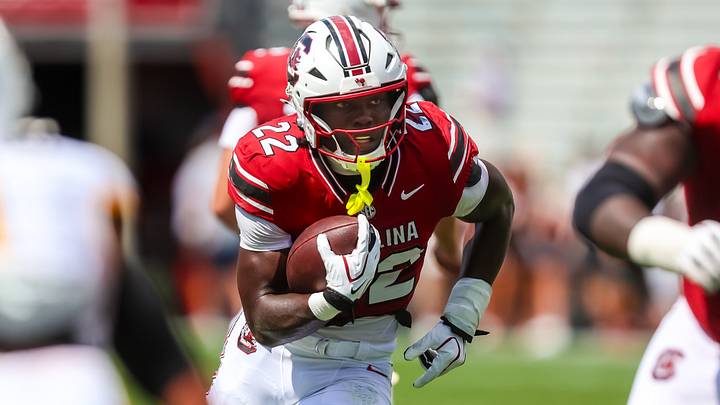 Sep 5, 2026; Columbia, South Carolina, USA;  South Carolina Gamecocks running back Jawarn Howell (22) rushes against the Kent State Golden Flashes in the third quarter at Williams-Brice Stadium.  Mandatory Credit: Jeff Blake-Imagn Images